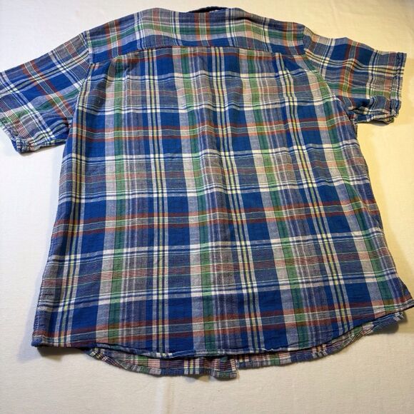 Weatherproof Vintage Short Sleeve Weather Wash Shirt Men M Blue Plaid XXL - Picture 2 of 12